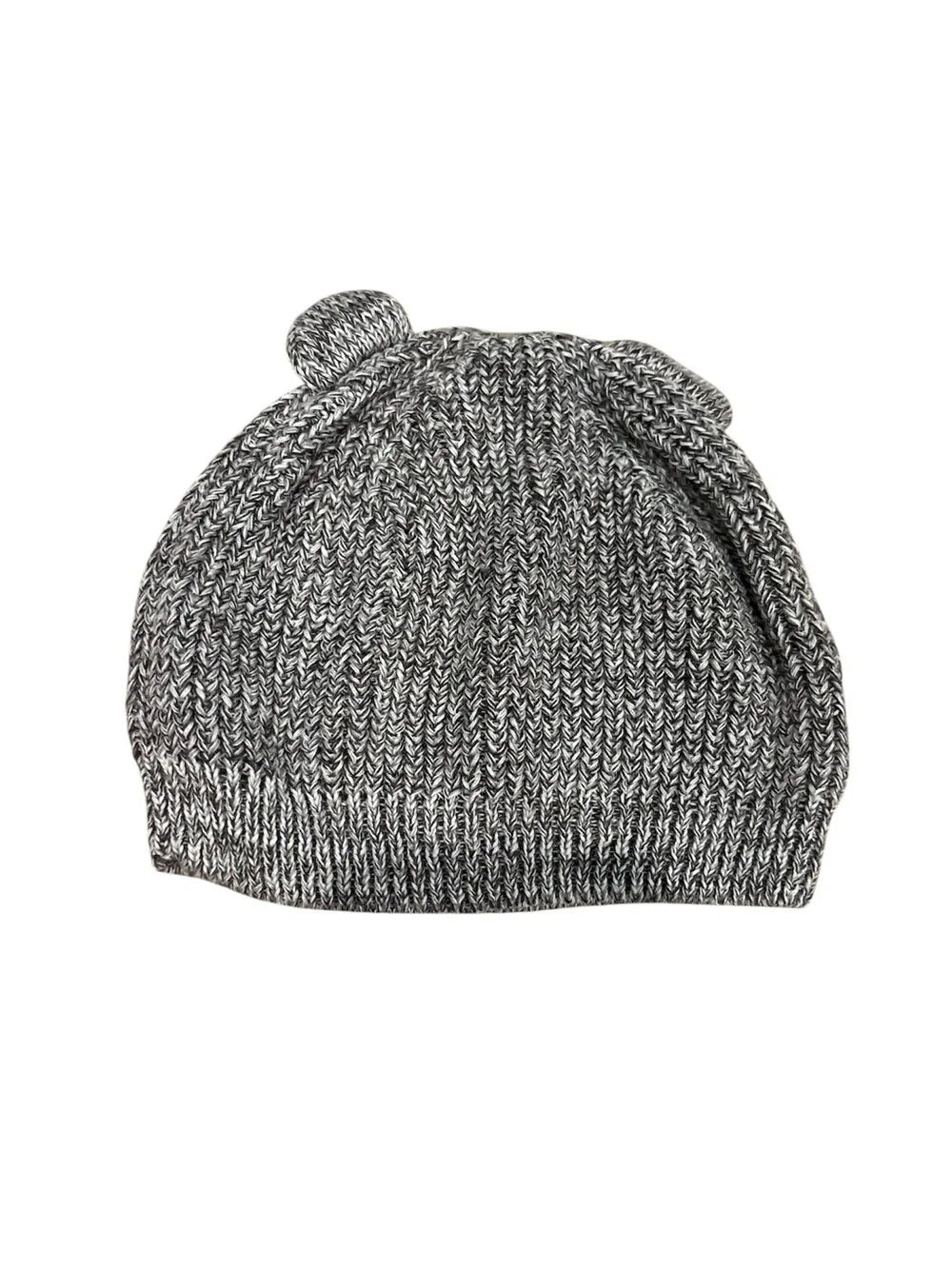 Hanna Andersson Marled Gray Knit Kids Hat with Ear Accents